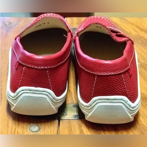 Women's 5 Red Pebbled Leather MARC JOSEPH NEW YORK Loafers - Picture 2 of 10